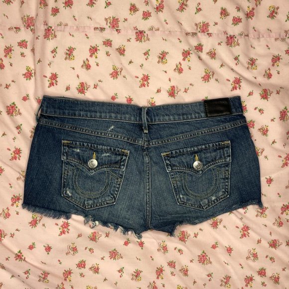 True Religion Denim Mini Shorts Size 29" - Picture 4 of 4